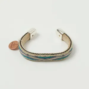 Chamula Bendable Horsehair Bracelet - White/Blue/Turquoise