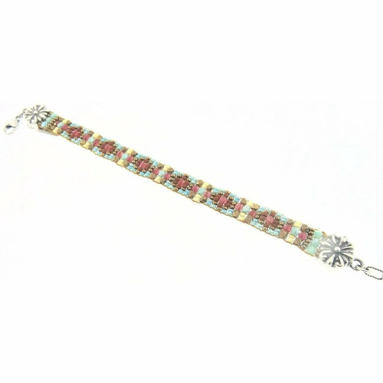 CHILI ROSE Tiffany  Jewelled Tone  & Turquoise Beaded Bracelet