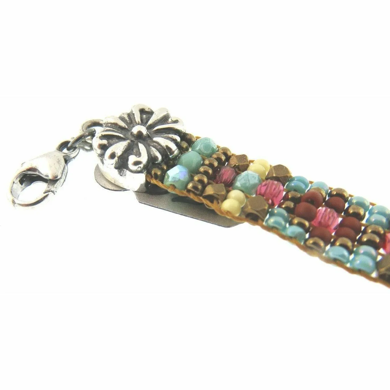 CHILI ROSE Tiffany  Jewelled Tone  & Turquoise Beaded Bracelet