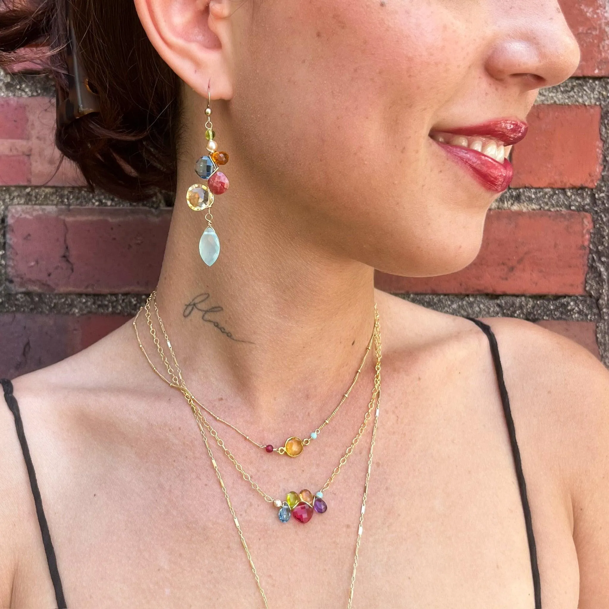 Colorful Mini Katie Gem Necklace