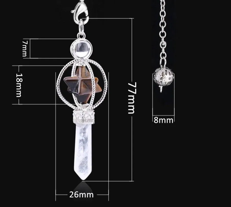 Crystal Pink Reiki Healing Pendula Pendant