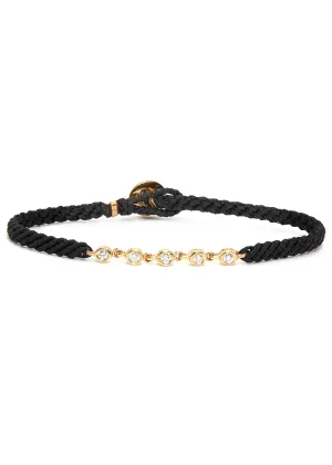 Diamond Chain Macrame Bracelet in Black Flyline