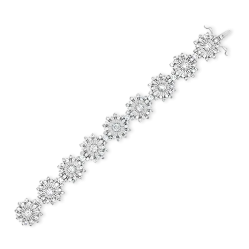 Diamond Flower Design Estate Bracelet