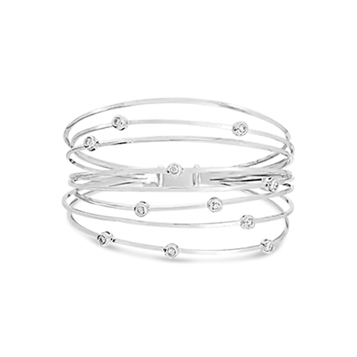 Diamond Multi-row Bangle Bracelet