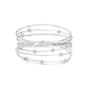 Diamond Multi-row Bangle Bracelet