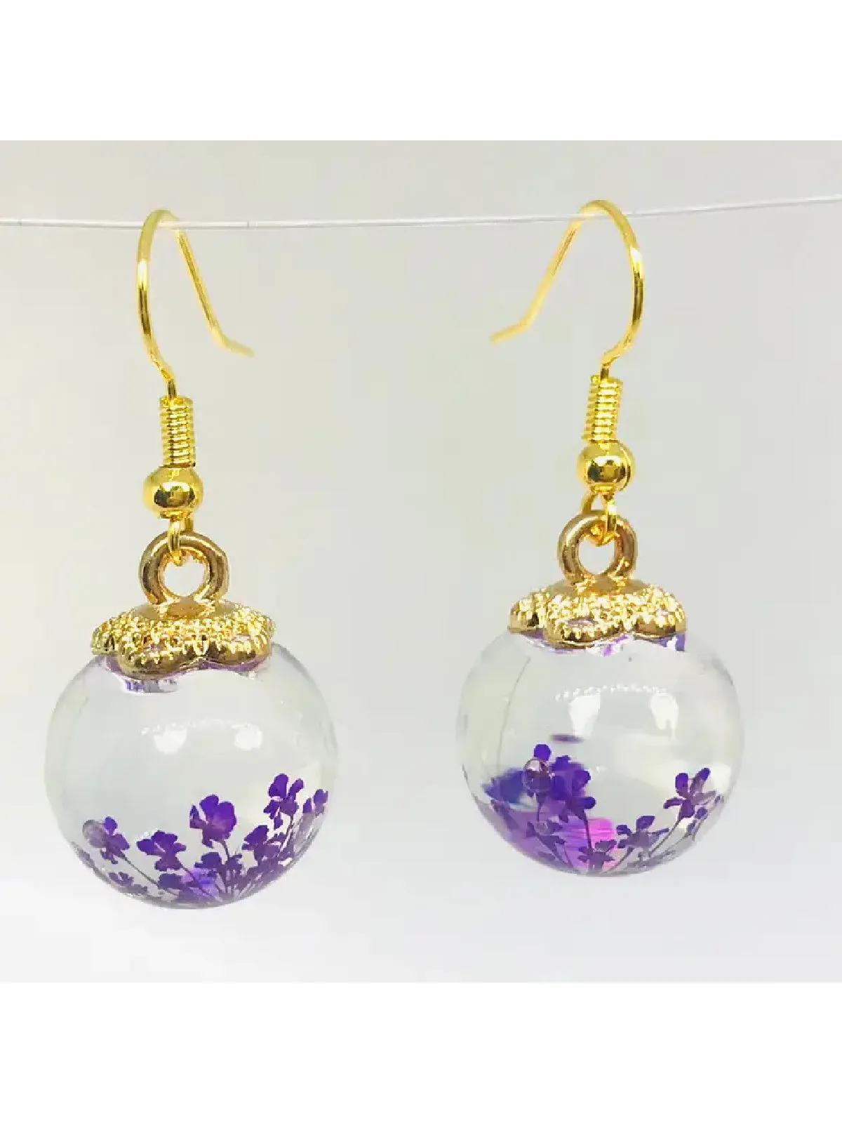 Dried Flower Orb Dangles