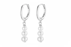 Drop 3 Pearl Earring - Silver