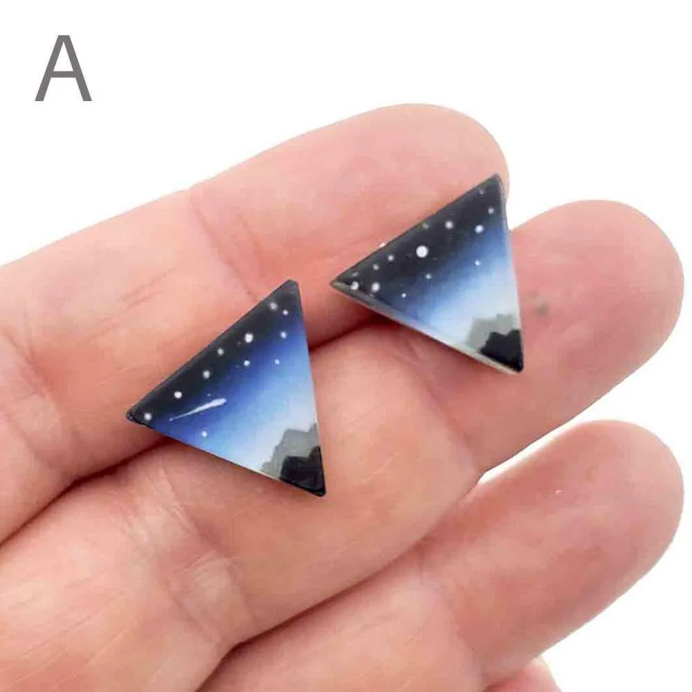 Earrings - Mountains Triangle Studs by Fernworks