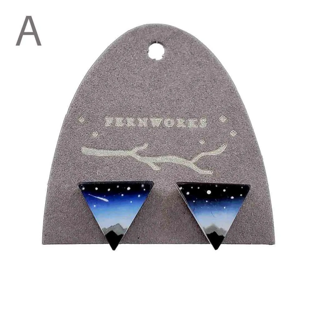 Earrings - Mountains Triangle Studs by Fernworks