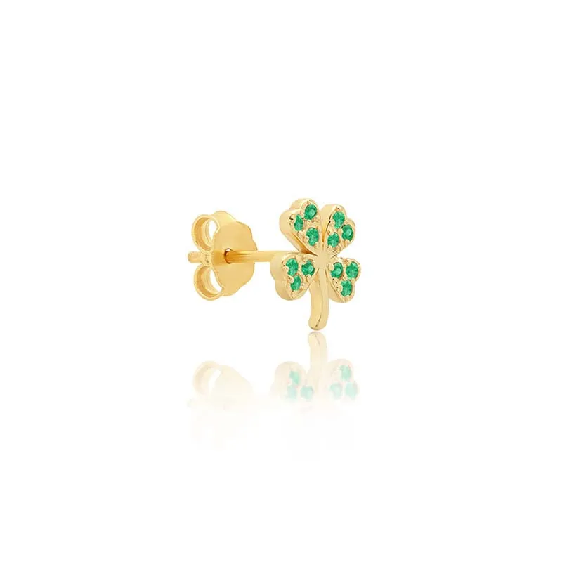 Emerald Mini Clover Studs