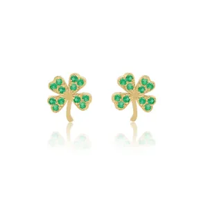 Emerald Mini Clover Studs