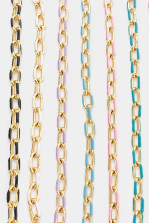 Enamel Paper Clip Chain Necklace