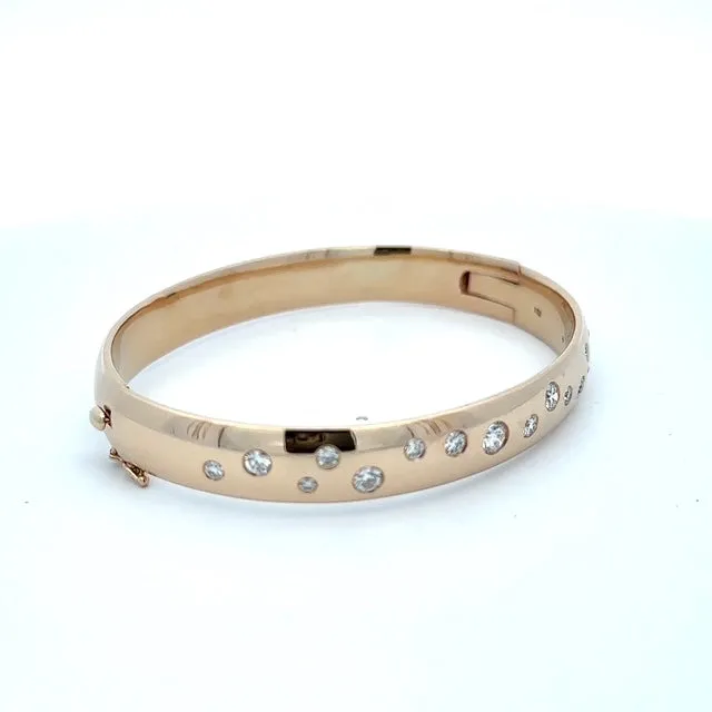 Estate Hinged Diamond Bangle Bracelet