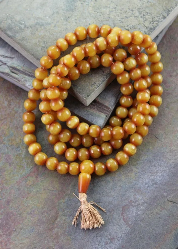 Faux Amber Tibetan Mala