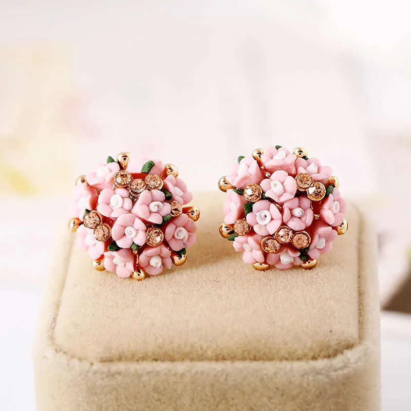 Floral Blossom Earrings for Women | Handmade Resin Earrings with Small Engraved Flowers