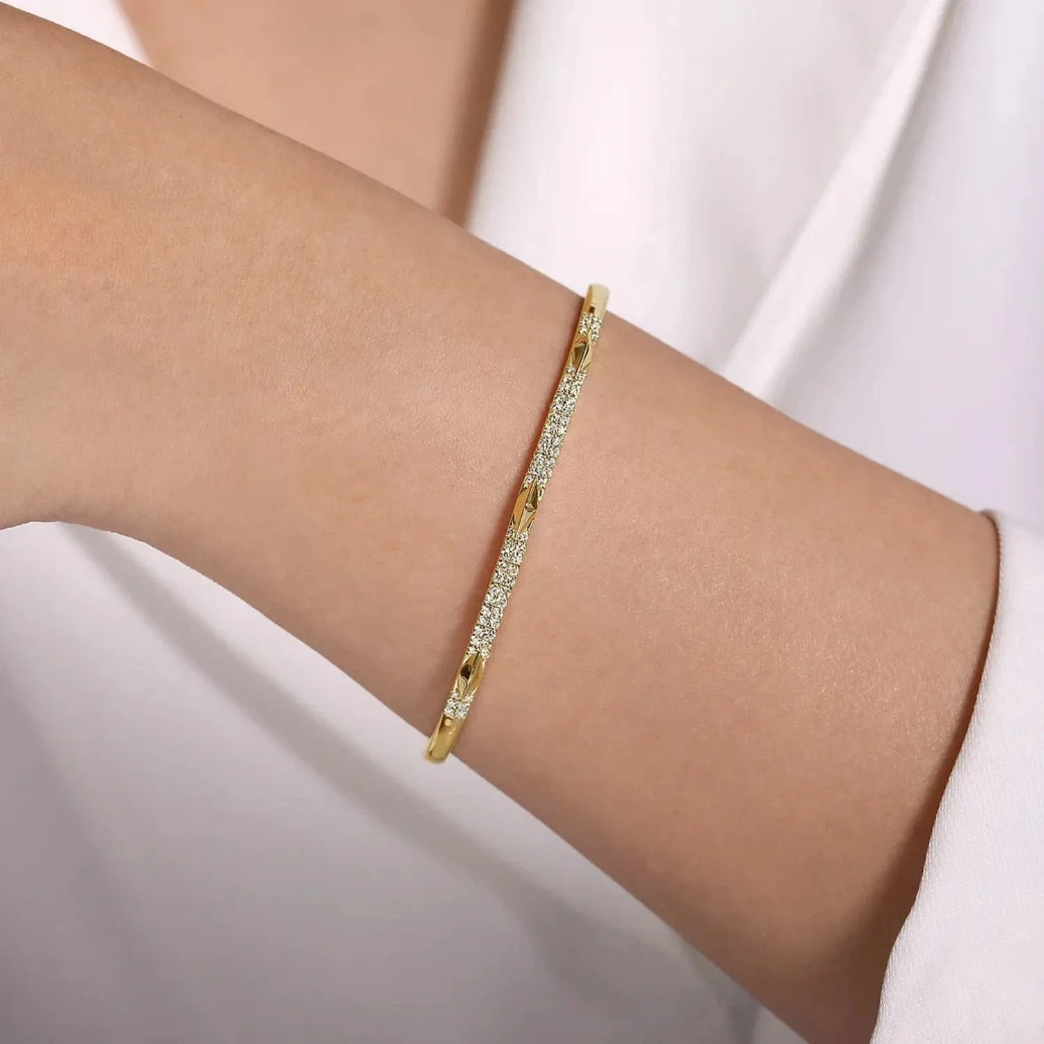 Gabriel & Co. Diamond Stations Bangle Bracelet