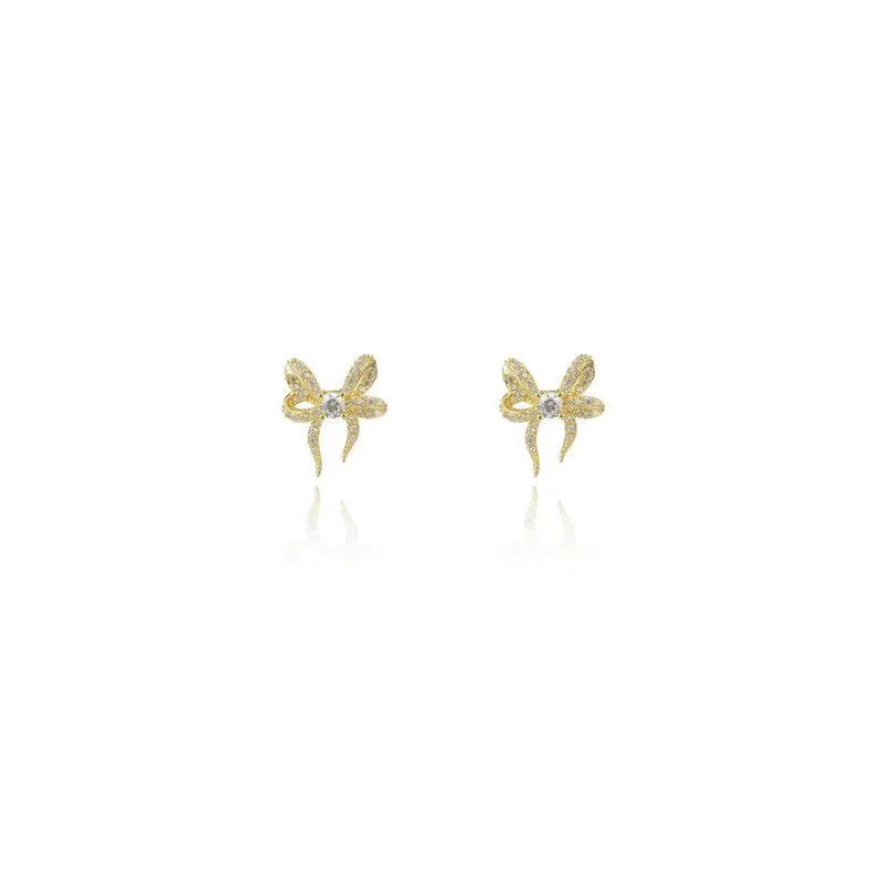 Georgini Sweetheart Bow Earrings - Gold