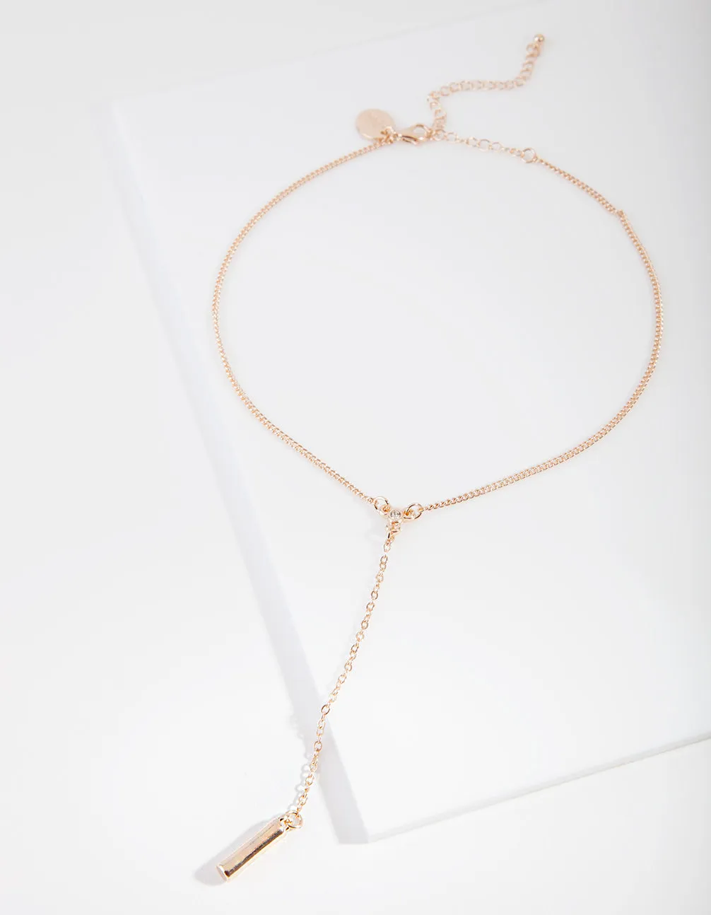 Gold Diamante Stack Drop Necklace