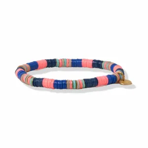 Grace Stripe And Multi Mix Stretch Bracelet Lapis And Hot Pink