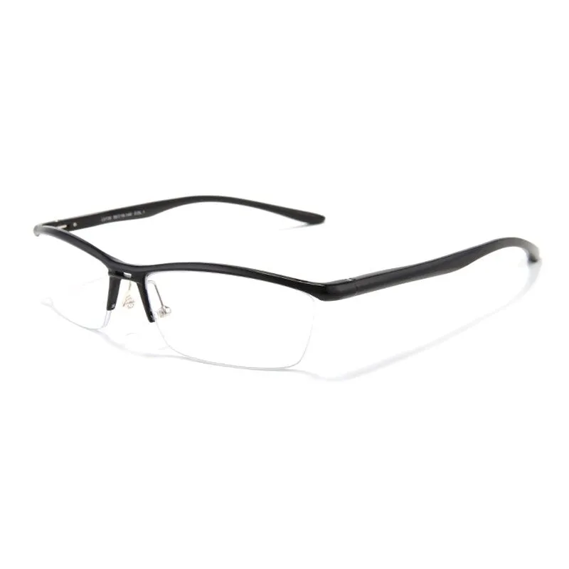 Hdcrafter Unisex Semi Rim Rectangle Titanium Frame Eyeglasses Lv130