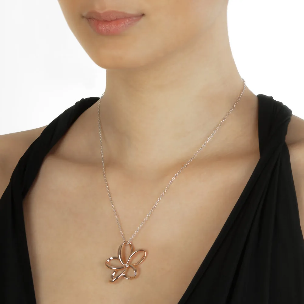 Hot Diamonds Paradise Large Open Petal Pendant - Rose Gold Plated