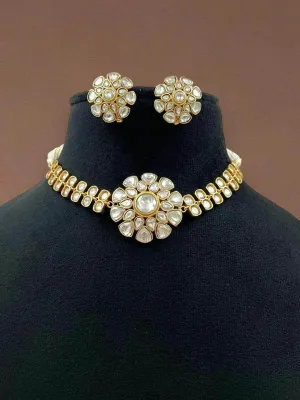 Kundan Delightful Rice Beed Necklace Set