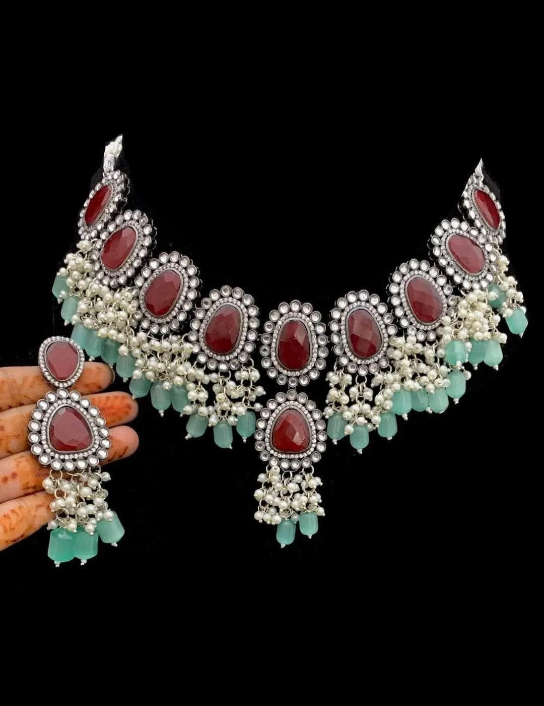 Kundan Studded Pearl Choker Set