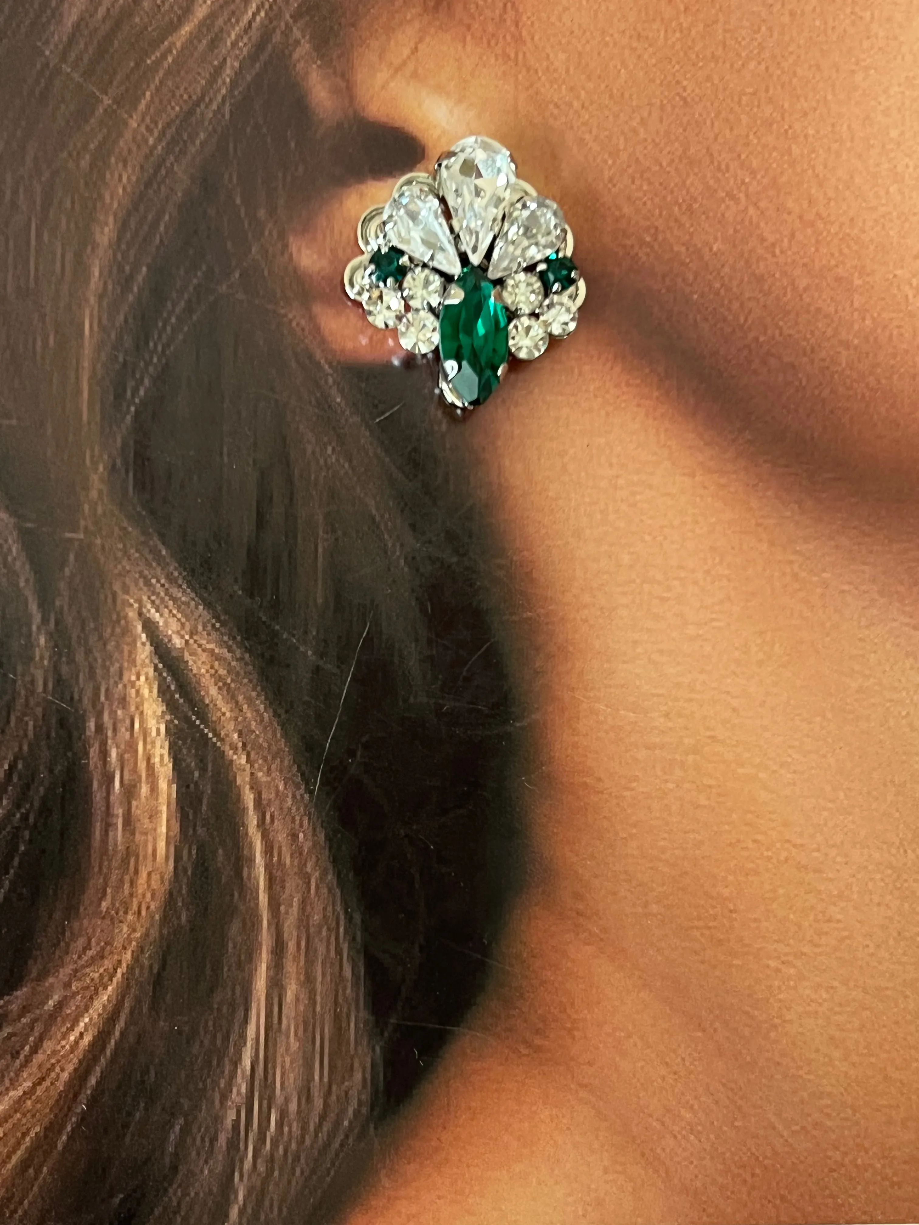 LANA-EMERALD Swarovski Stud Earrings