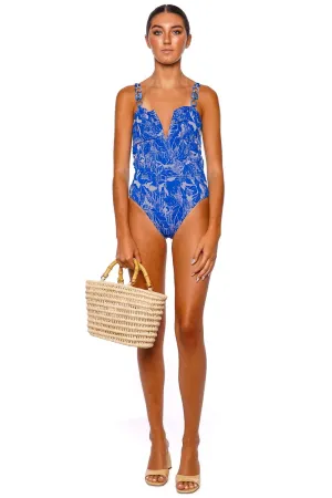 Lapis Jacquard One Piece Swimsuit