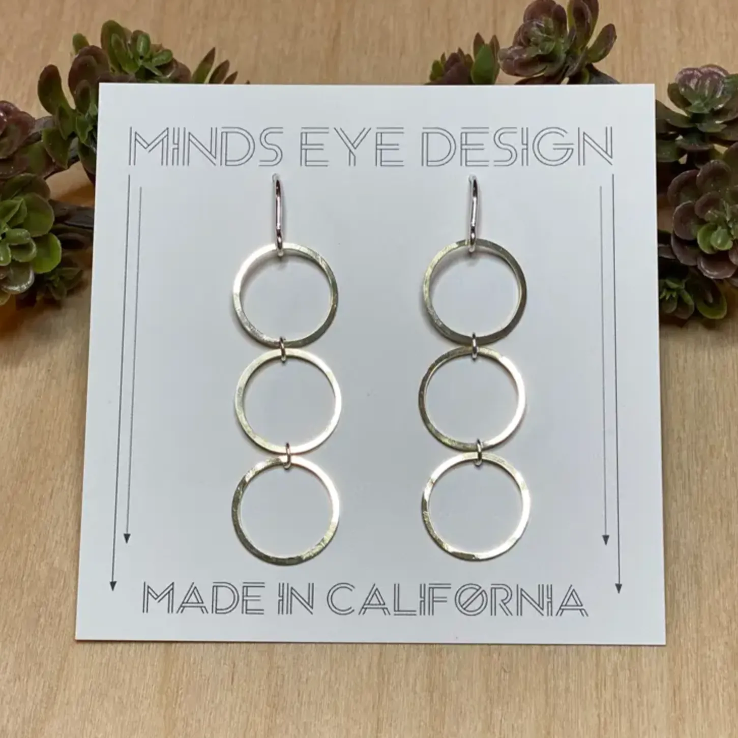 Linked Circles Threader Earrings