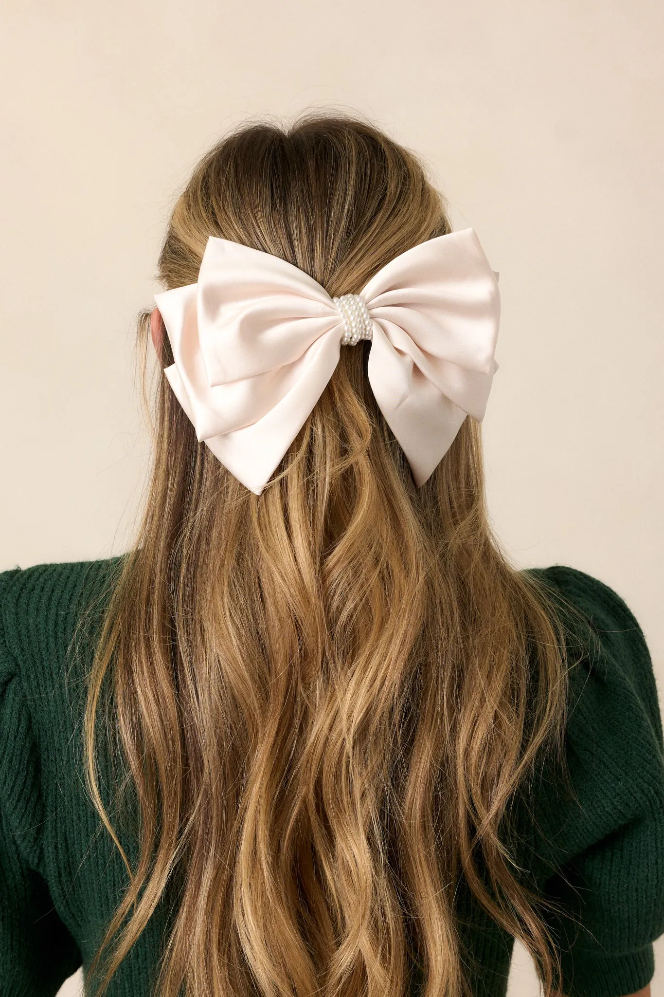 Lost In Translation Ivory Satin Clip In Bow