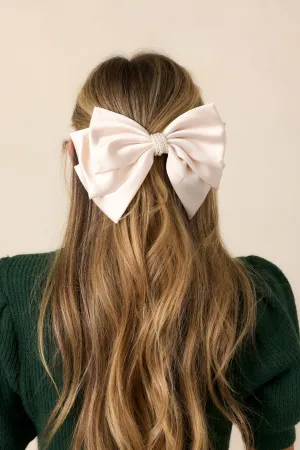 Lost In Translation Ivory Satin Clip In Bow