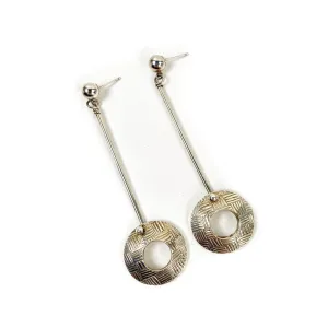 Mary Allison Earrings: Long Textured Circle