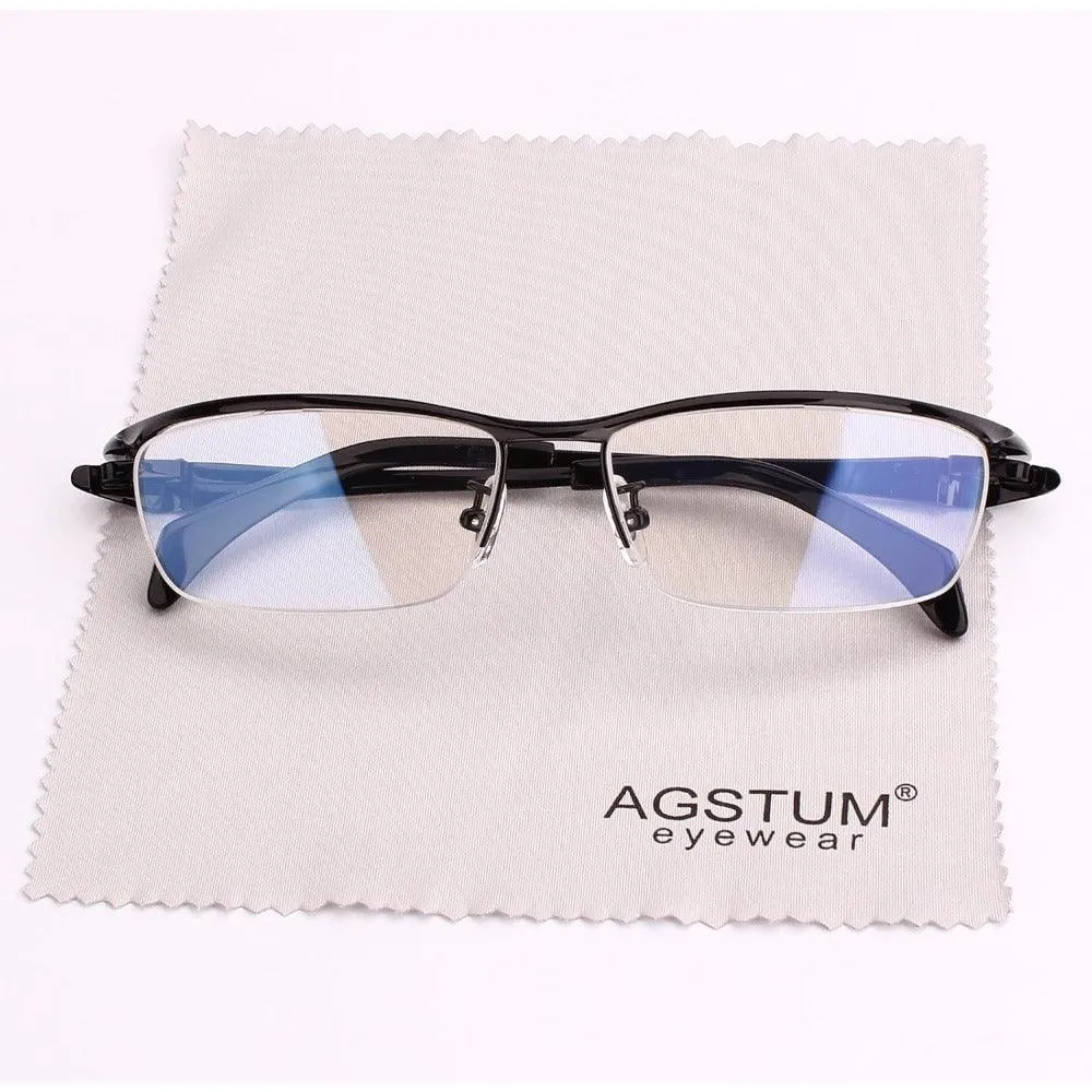 Men's Titanium Wide Half Rim Eyeglasses A1153