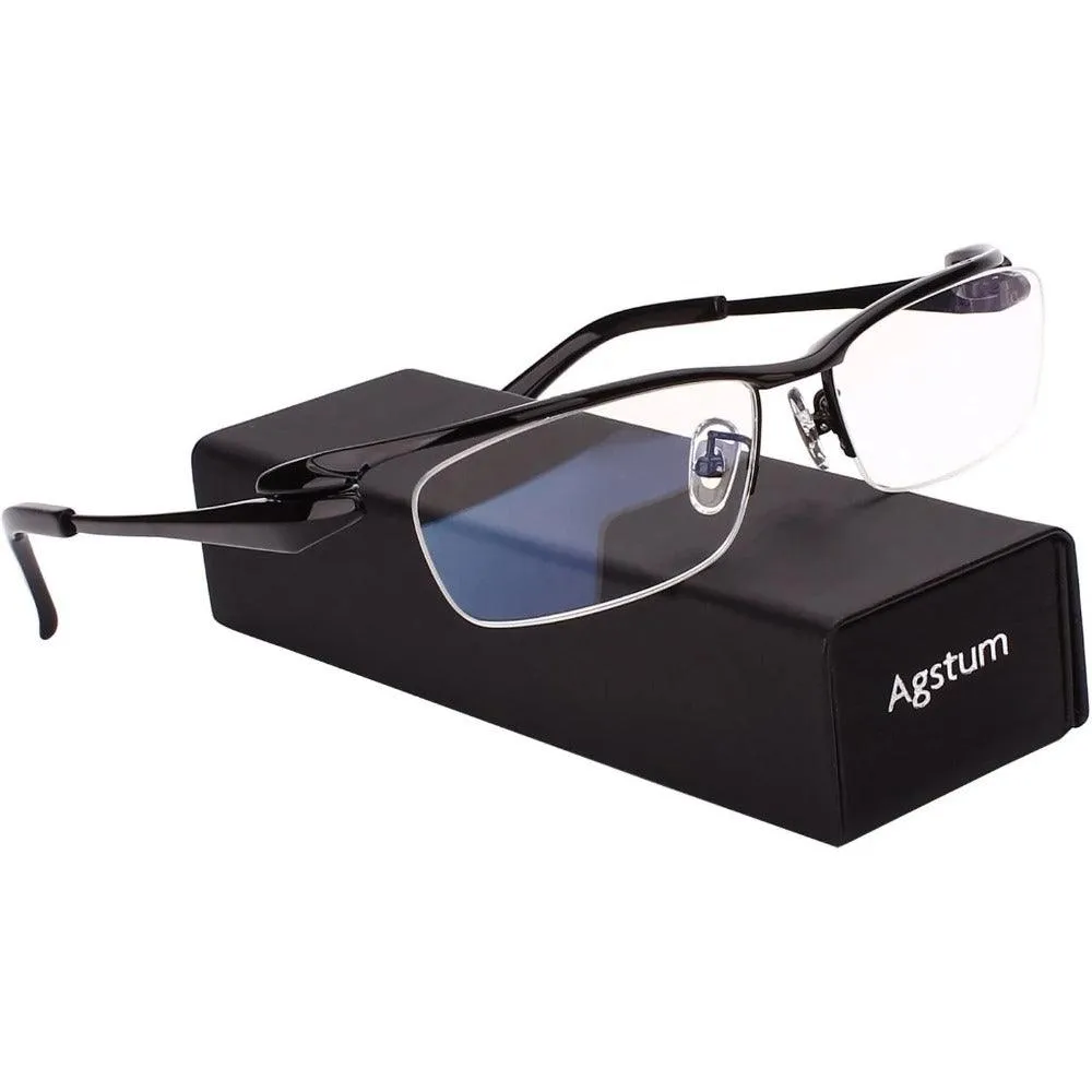 Men's Titanium Wide Half Rim Eyeglasses A1153