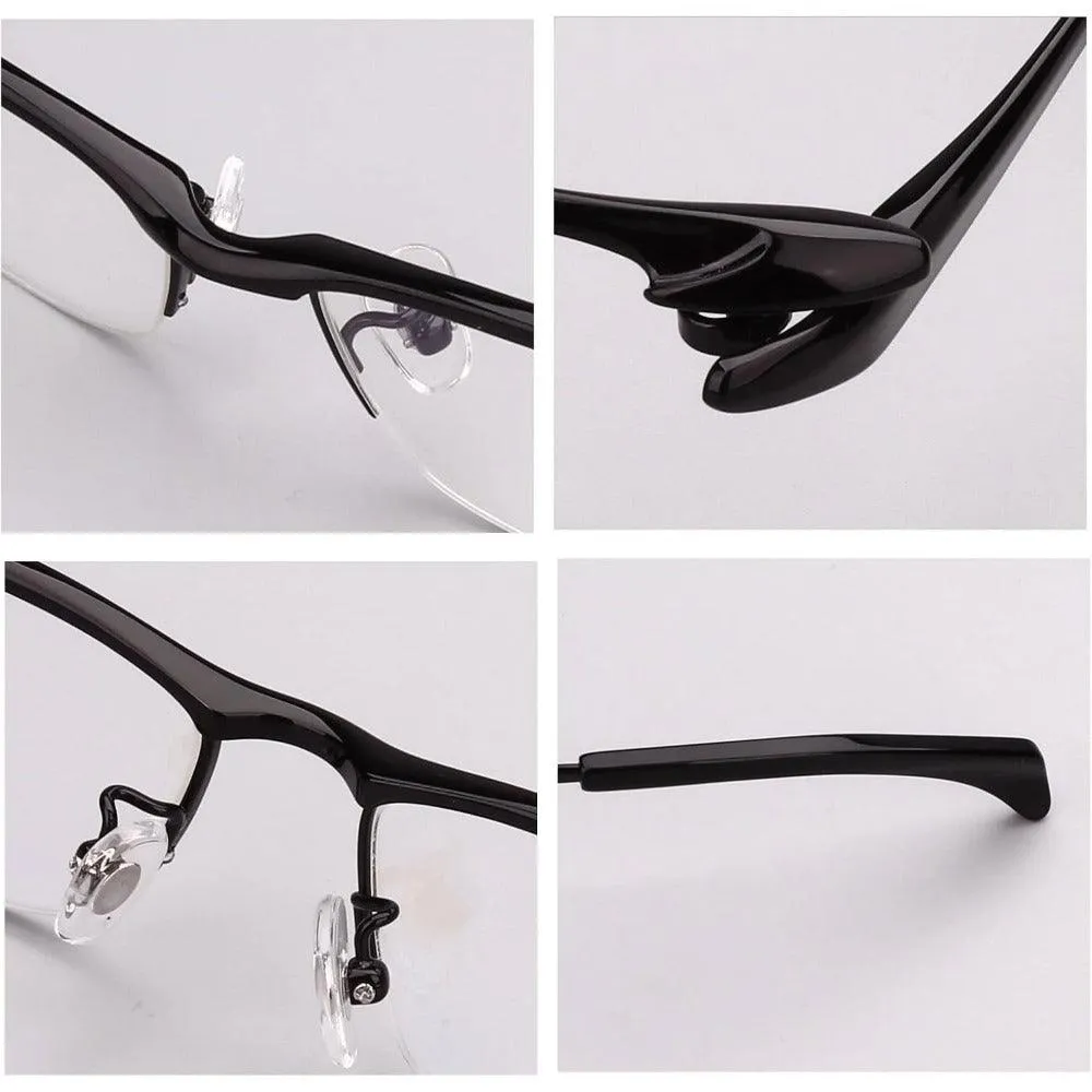 Men's Titanium Wide Half Rim Eyeglasses A1153