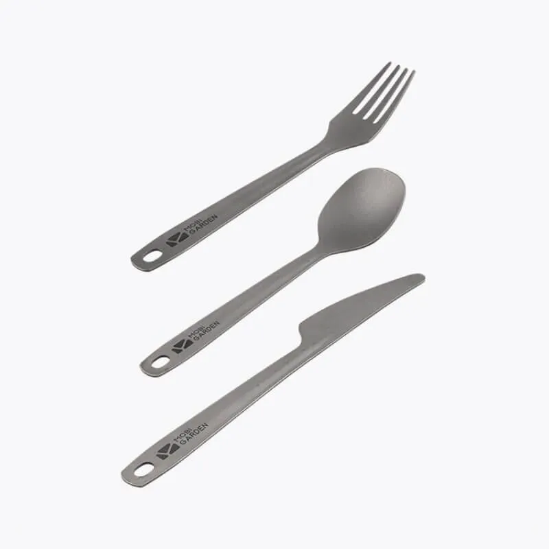 MOBI GARDEN Titanium Knife & Fork & Spoon Set