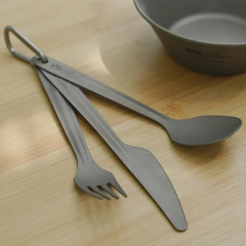 MOBI GARDEN Titanium Knife & Fork & Spoon Set