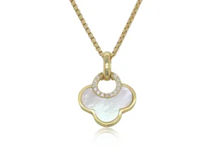 Mother of Pearl Clover Pendant Necklace