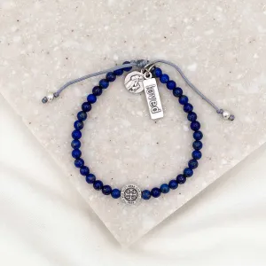 My Saint My Hero St Francis Peace Bracelet-4mm Lapis