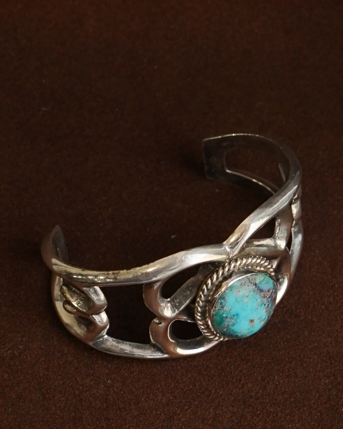 Native American Silver Cuff Bracelet w/ Turquoise