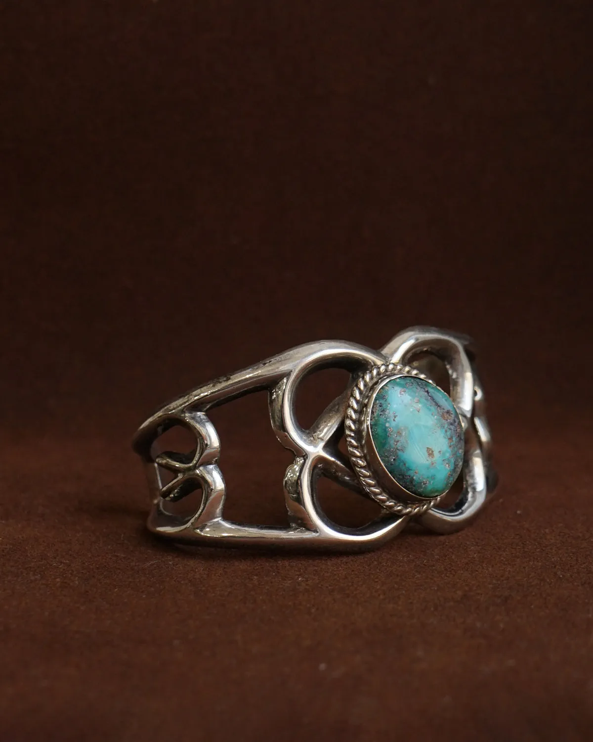 Native American Silver Cuff Bracelet w/ Turquoise