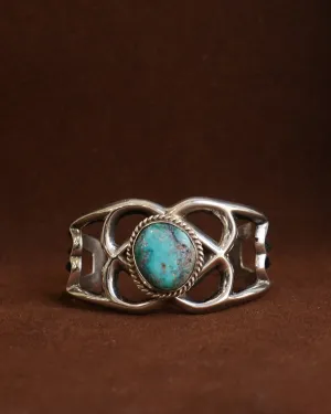 Native American Silver Cuff Bracelet w/ Turquoise