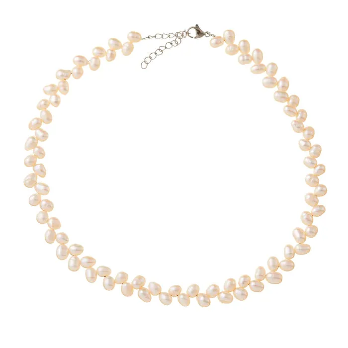 NINA - PEARL CHOCKER NECKLACE - SILVER