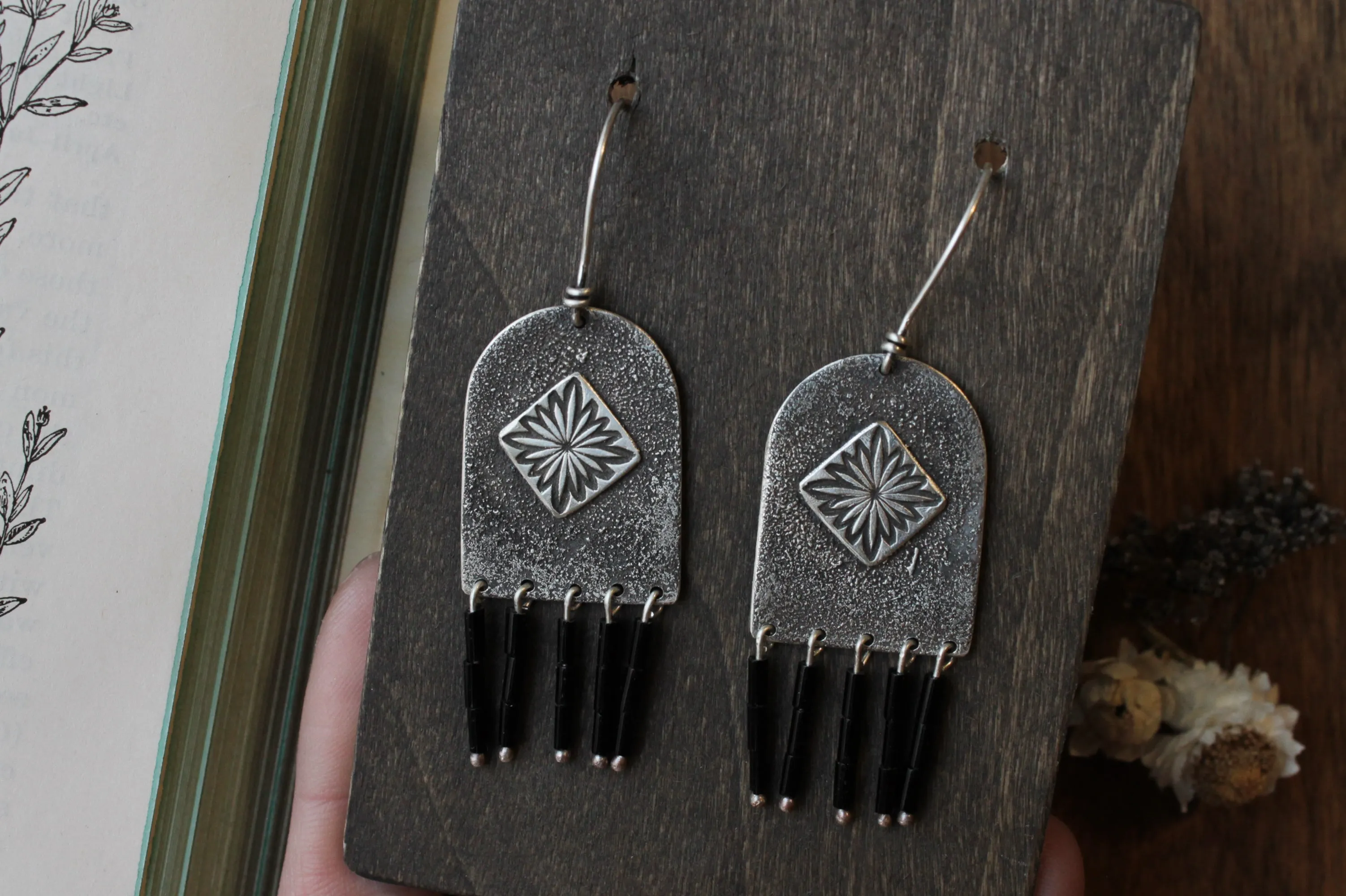 North Star Beaded Dangle Earrings