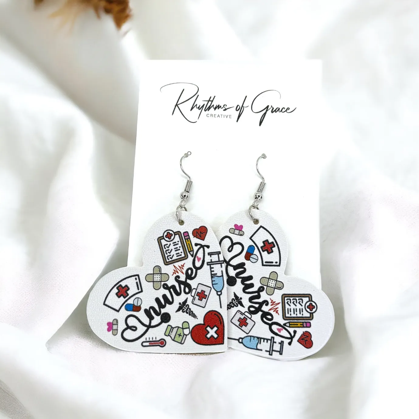 Nurse Earrings - Nurse Gift, Nurse Practitioner, Doctor Earrings, Handmade Earrings, Nurse Appreciation Gift, Nurse Jewelry