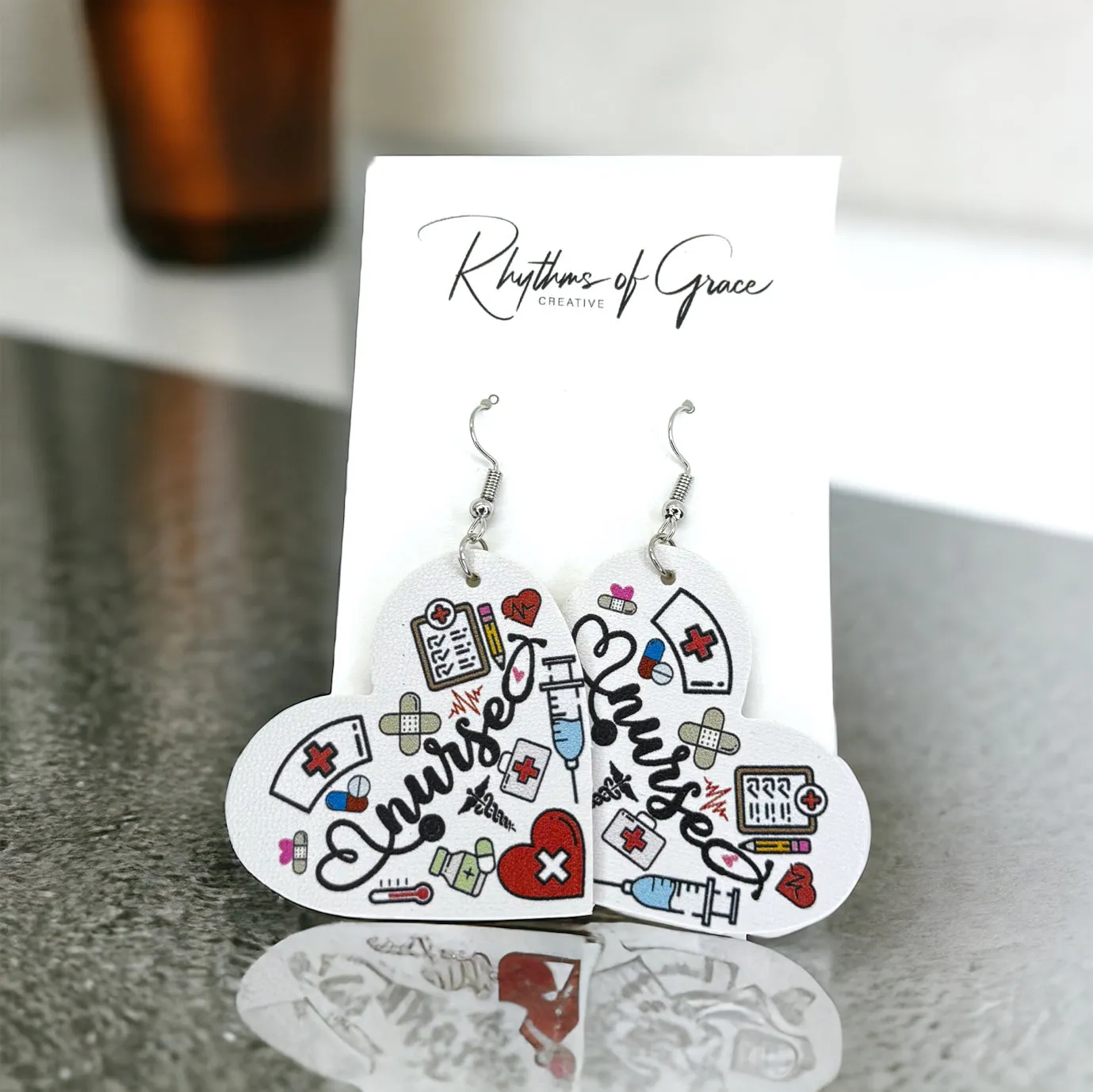 Nurse Earrings - Nurse Gift, Nurse Practitioner, Doctor Earrings, Handmade Earrings, Nurse Appreciation Gift, Nurse Jewelry