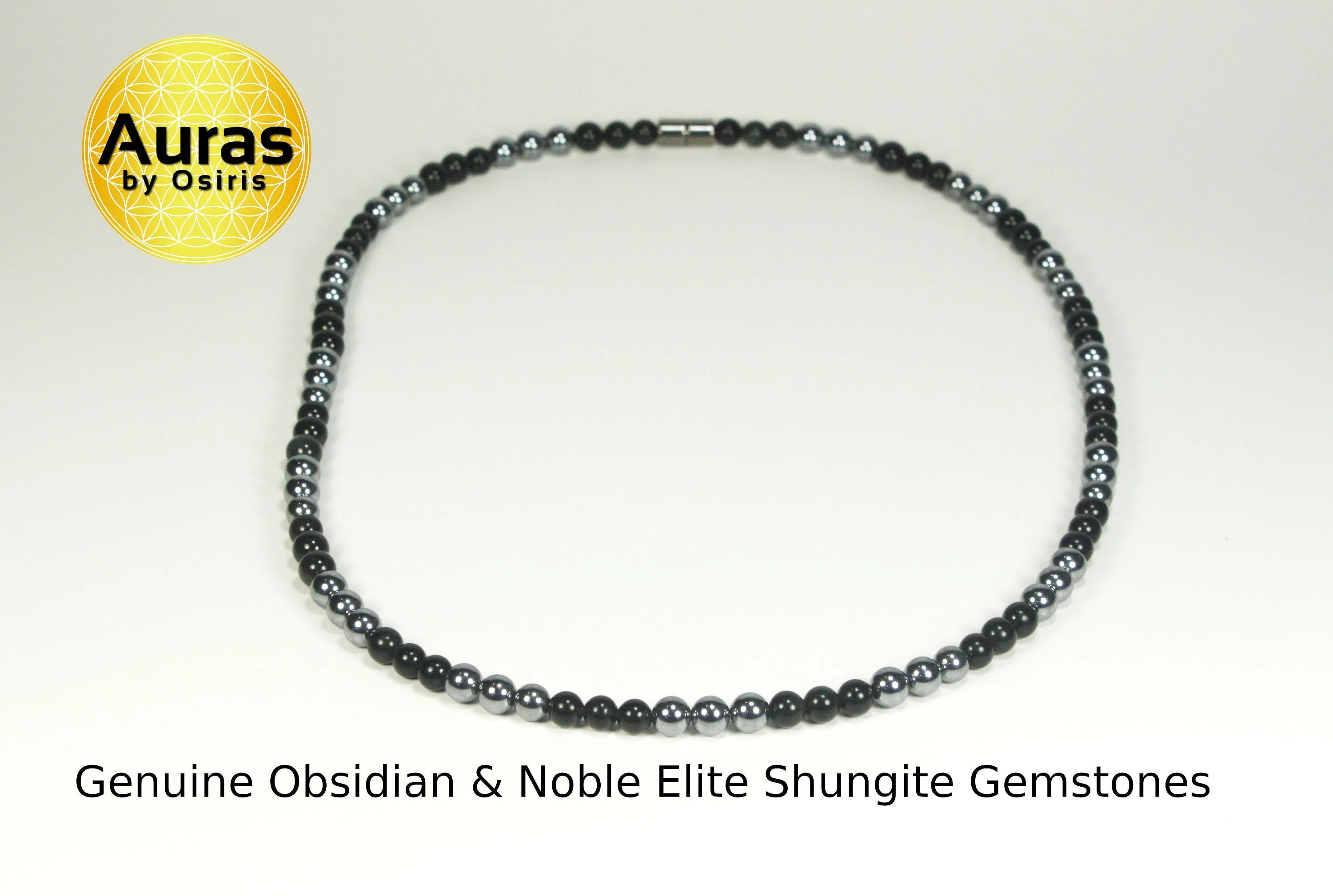 Obsidian & Noble Elite Shungite Necklace - Frequency Protection Stones - Shield Crystals - Grounding Talisman Handmade in USA