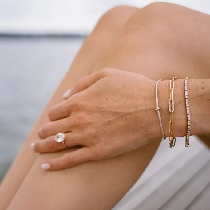 Paperclip Bracelet With Diamonds