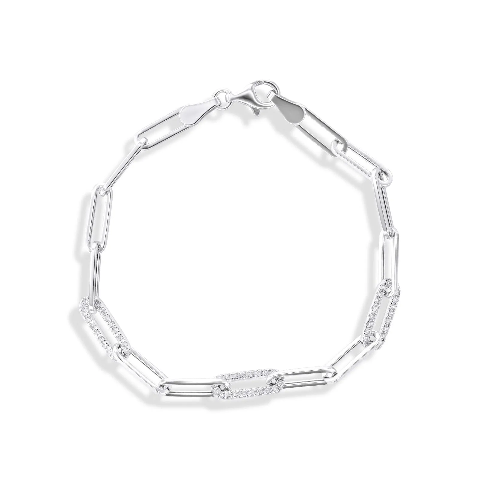 Paperclip Bracelet With Diamonds